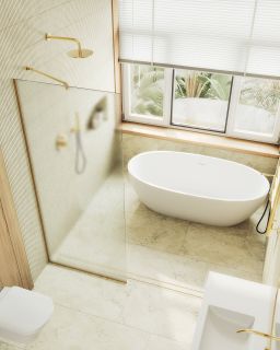 Душевая перегородка MaybahGlass MGD-700-3у 79см золото